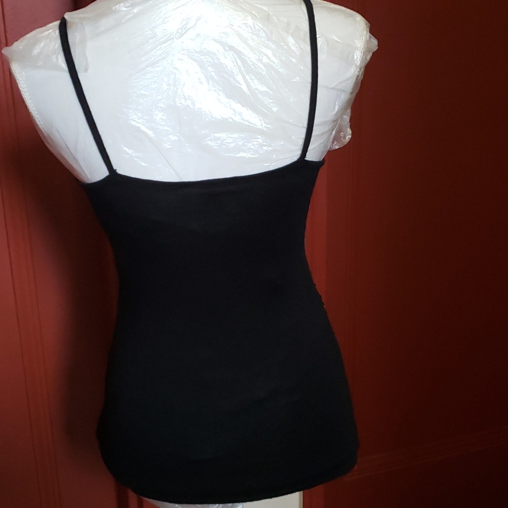 FOCUS Black Sequin Spaghetti Camisole SZ M - Picture 3 of 16